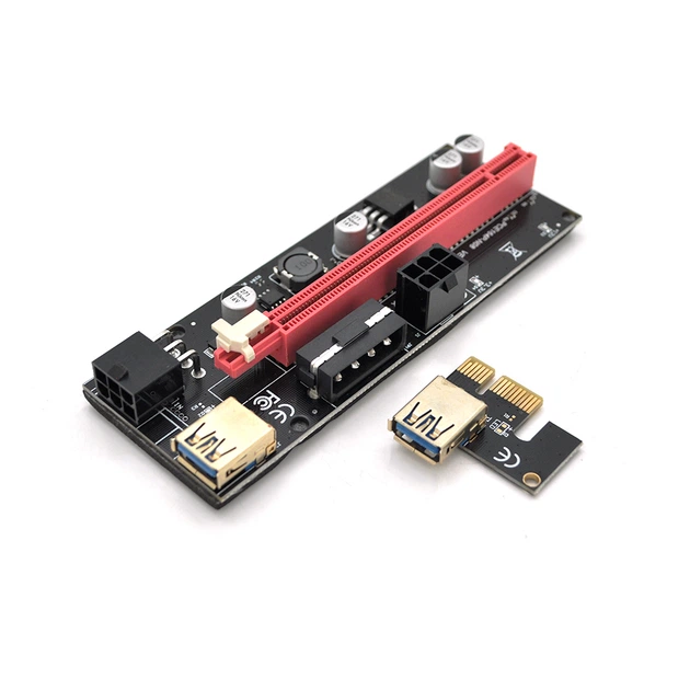 Riser PCI-EX, x1=>x16, 4-pin/6-pin, SATA=>6Pin, USB 3.0 AM-AM 0,6 м ...