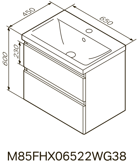 Тумба подвесная AM.PM X-Joy 65 см с умывальником M85-FHX0652-WC0652WG38 - изображение 2