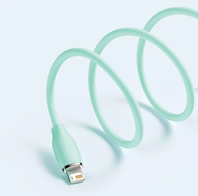 Кабель Baseus Jelly Liquid Silica Gel Fast Charging Data Cable USB to iP 2.4 A 2 m Green (CAGD000106) - Фото 5 Кабель Baseus Jelly Liquid Silica Gel Fast Charging Data Cable USB to iP 2.4 A 2 m Green (CAGD000106) - зображення 5