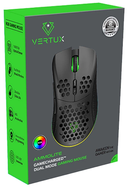 Мышь Vertux Ammolite Wireless/USB Black (ammolite.black) - изображение 8