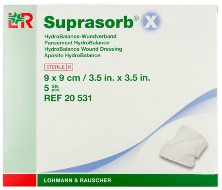 Повязка абсорбирующая Lohmann Rauscher стерильная Suprasorb X 9 х 9 см х 5 шт (4021447924670) - изображение 1