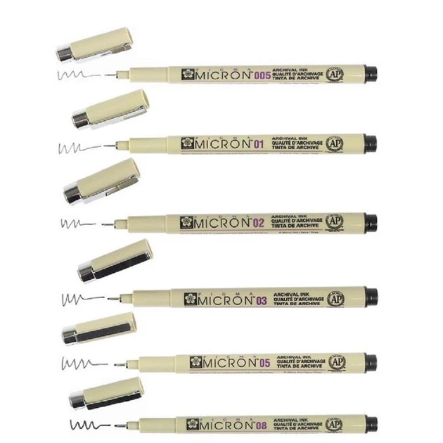 Набор линеров Sakura PIGMA Micron 9 штук черные - изображение 3