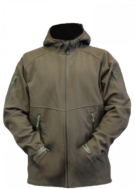 Тактическая куртка Tactic с капюшоном софтшелл Оливковый размер XXL (5000HO-XXL) - изображение 1