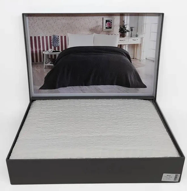 Винтажное хлопковое покрывало DIAMOND MUSLIN KREM 220х240см крем - изображение 2