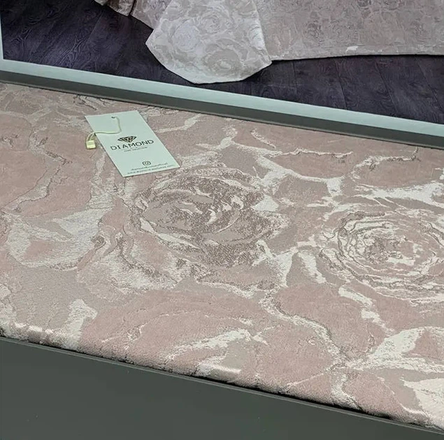 Винтажное жаккардовое покрывало с наволочками DIAMOND GABRIELLA PUDRA 240х260см пудра - изображение 3