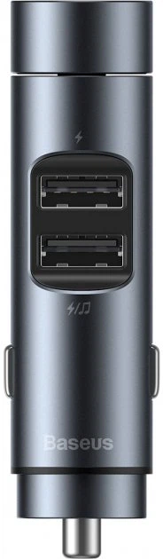 FM-модулятор Baseus BS-01 Energy Column MP3 Charger 2USB 3.1A Grey (CCNLZ-0G) - изображение 4
