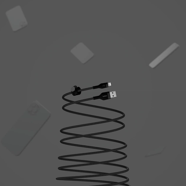 Кабель Belkin BRAIDED SILICONE USB-A — Lightning 1 м Black (CAA010bt1MBK) - Фото 8 Кабель Belkin BRAIDED SILICONE USB-A — Lightning 1 м Black (CAA010bt1MBK) - зображення 8