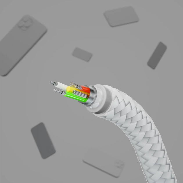 Кабель Belkin BRAIDED SILICONE USB-C - Lightning 1 м White (CAA011bt1MWH) - зображення 9