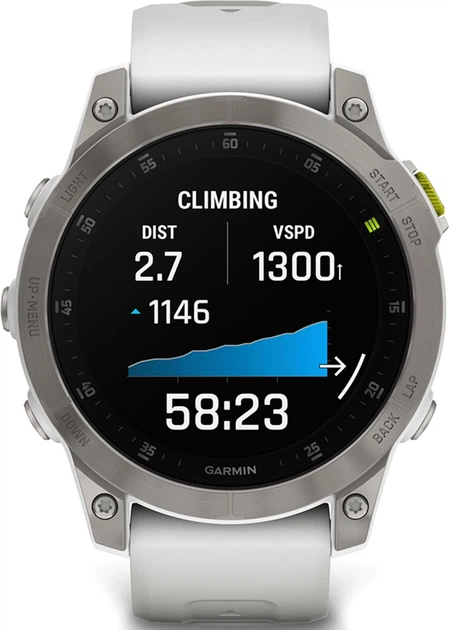 Спортивний годинник Garmin Epix 2 Sapphire - Carrera White/Titanium with silicone band (010-02582-21) - зображення 2