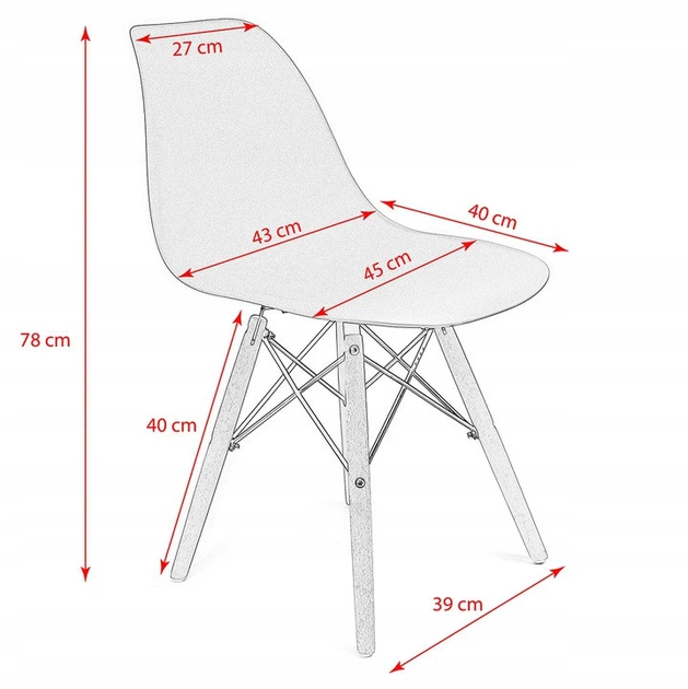 Кресло Jumi Plastic Chair 78х45 см White - изображение 5