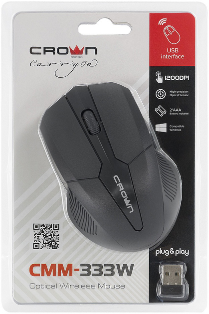 Мышь Crown Micro CMM-333W Wireless Black (6970963386999) - изображение 5