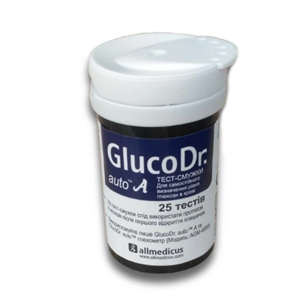 Тест-смужки Глюкодоктор 25шт.-GlucoDr auto - зображення 1