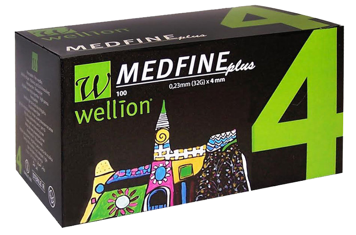 Иглы инсулиновые Wellion Medfine 4мм, 32G - Веллион Медфайн 4мм - изображение 1