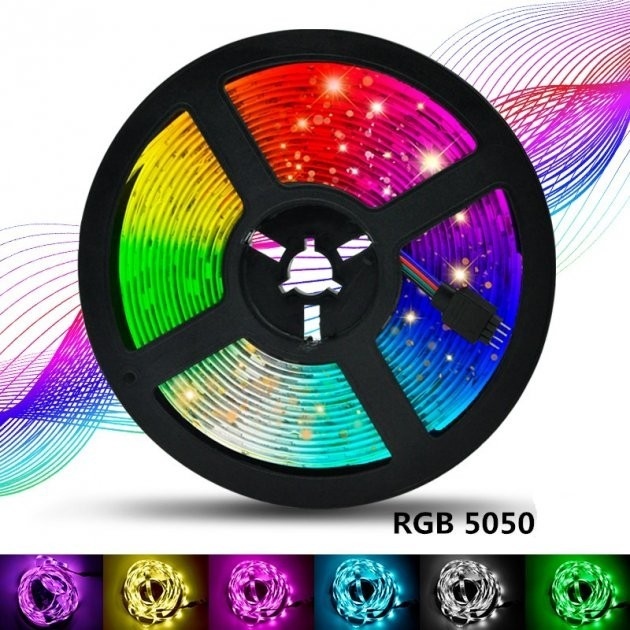 Готовый комплект разноцветная светодиодная LED лента RGB 5050 от Сети 5 ...