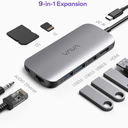 USB-хаб VAVA USB-C Hub 9-in-1 Adapter with HDMI 4K, PD Power Delivery (VA-UC006) - изображение 2
