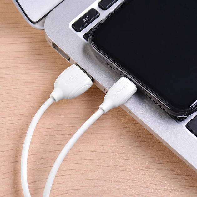Кабель USB BOROFONE BX19 Benefit Lightning (1.3A) (1M) Білий - зображення 2