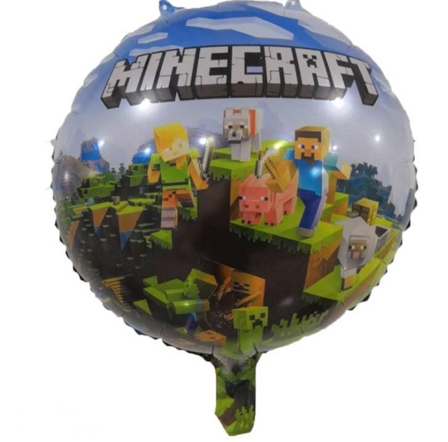 Фольгована кулька коло Майнкрафт Minecraft 18" 45 см різнокольоровий ...