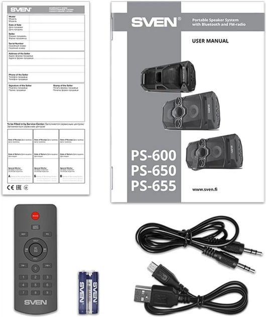 Głośnik przenośny Sven PS-655 Black (00410113) - obraz 8