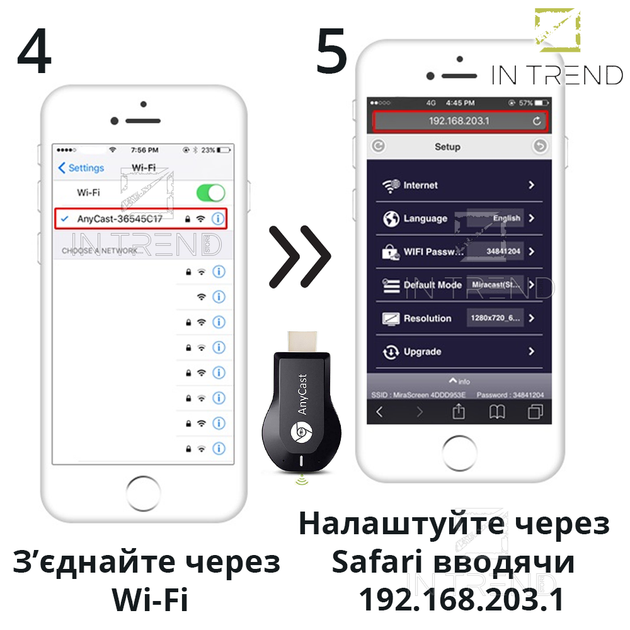 Медиаплеер адаптер AnycastPLUS Черный беспроводной приемник для трансляции экрана смартфона планшета на телевизор ретранслятор Wi-Fi - изображение 8