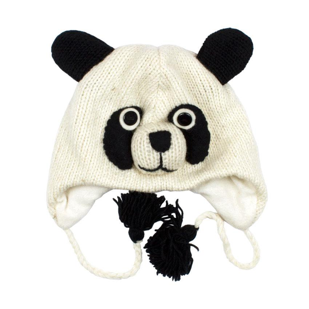 Шапка с ушками Animals Панда Panda Kathmandu Ручная работа 100% шерсть ...