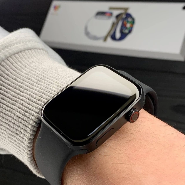 Смарт часы IWO Series 7 Smart Watch . Черный цвет. Алюминиевый корпус, съемный ремешок. - изображение 7