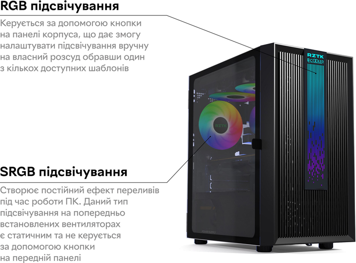 Корпус RZTK PcCooler Master RP200 Mesh RGB 3F - изображение 13