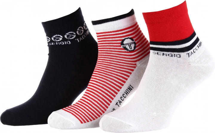 Набор носков Sergio Tacchini 13898215-2 3 пары W 36-41 Белый/Красный/Черный (3349600156210) - Фото 1 Набор носков Sergio Tacchini 13898215-2 3 пары W 36-41 Белый/Красный/Черный (3349600156210) - изображение 1
