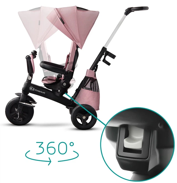 Rowerek trójkołowy Kinderkraft Easytwist Mauvelous Pink (KKRETWIPNK0000) - obraz 4