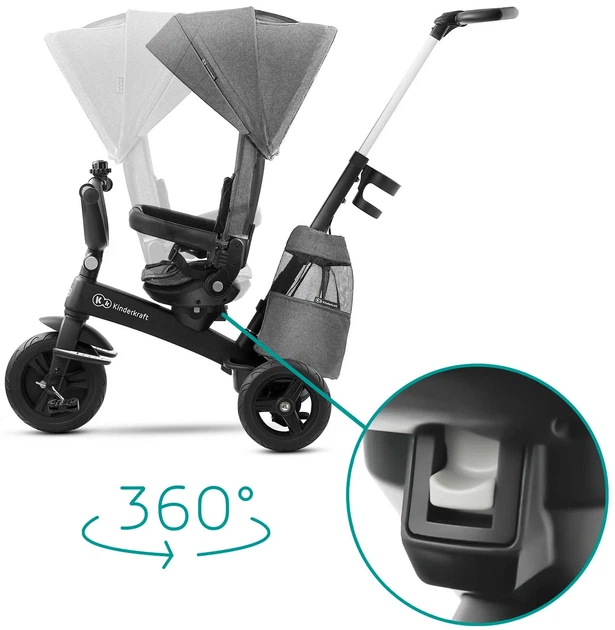Rower trójkołowy Kinderkraft Easytwist Platinum Grey (KKRETWIGRY0000) (176375) - Zdjęcie 4 Rower trójkołowy Kinderkraft Easytwist Platinum Grey (KKRETWIGRY0000) (176375) - obraz 4