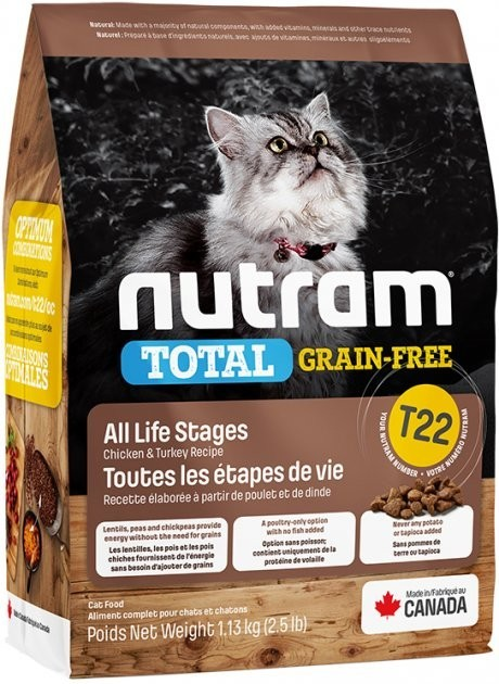 Сухой корм для взрослых котов Nutram T22 Turkey & Chiken Cat со вкусом ...