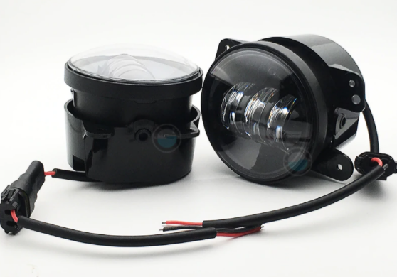 Светодиодная противотуманная балка дополнительная фара Led круглая Spot Light 3 линзы 4 дюйма 100мм Autoexpect комплект (05225) - изображение 4