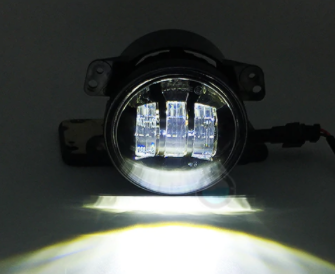Светодиодная противотуманная балка дополнительная фара Led круглая Spot Light 3 линзы 4 дюйма 100мм Autoexpect комплект (05225) - изображение 5