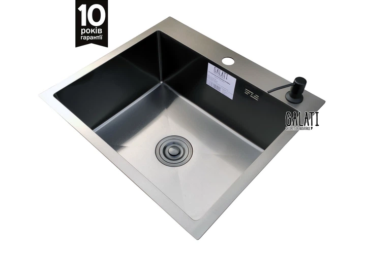 Кухонная мойка Galati Arta U-490 BL + корзина и дозатор - изображение 4