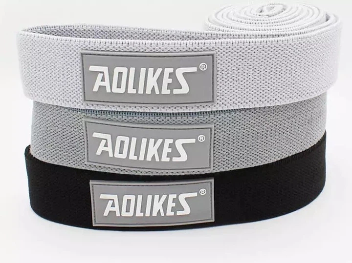 Резинки для фитнеса Aolikes длинные тканевые 3 шт. серая/металлик/черная - изображение 5