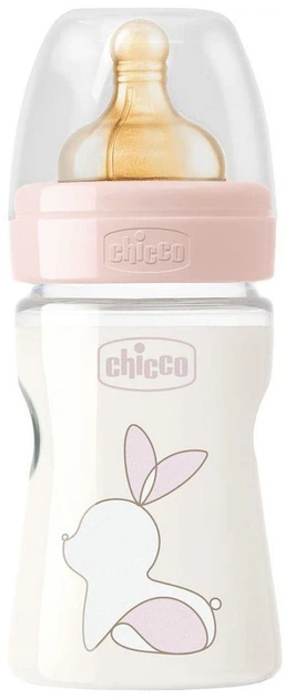 Butelka do karmienia Chicco Original Touch plastikowa z lateksowym smoczkiem 0m+ 150 ml Różowa (27610.10) - obraz 2