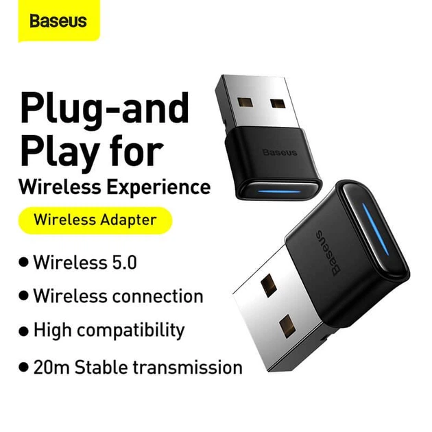 Адаптер Bluetooth 5.0 - USB контроллер BASEUS Wireless Adapter BA04 (ZJBA000001) - Фото 5 Адаптер Bluetooth 5.0 - USB контроллер BASEUS Wireless Adapter BA04 (ZJBA000001) - изображение 5