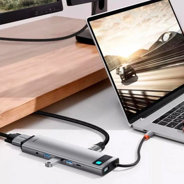 Перехідник Hub 11в1 Baseus Metal Gleam Series Type-C зовнішній адаптер хаб для ноутбука MacBook концентратор - зображення 7