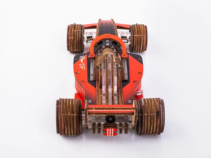 Механічний 3D пазл Рейсер V3 чорно-червоний Veter Models - изображение 3