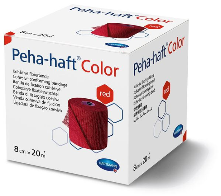 Бинт когезивний фіксуючий Peha-haft® Color red / Пеха-хафт колор червоний 8см x 20м 1шт - изображение 1