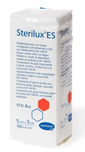 Марлеві серветки Sterilux® ES, 5см х 5см, нестерильні, 100шт. в упаковці - изображение 1