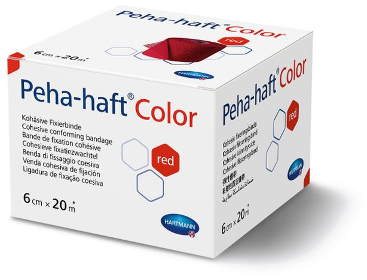 Бинт когезивний фіксуючий Peha-haft® Color red / Пеха-хафт колор червоний 6см x 20м 1шт - изображение 1