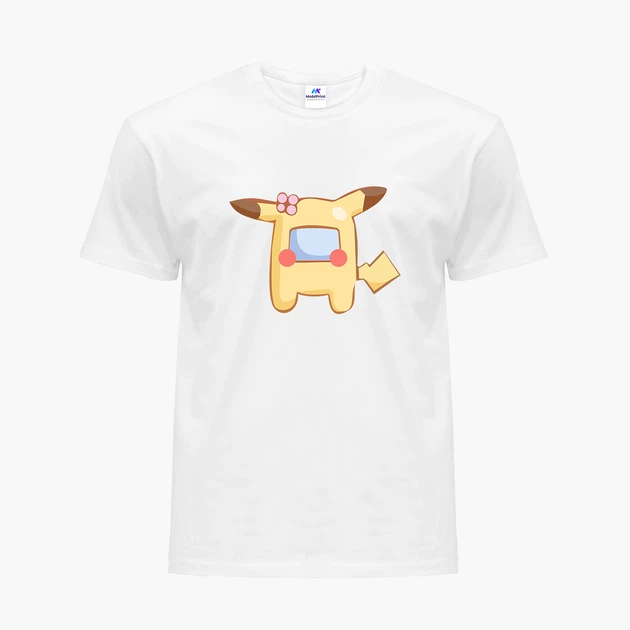 Дитяча футболка Амонг Ас Покемон Пікачу (Among Us Pokemon Pikachu) (9224-2419) 134-140 см Бавовна Білий - Фото 1 Дитяча футболка Амонг Ас Покемон Пікачу (Among Us Pokemon Pikachu) (9224-2419) 134-140 см Бавовна Білий - зображення 1