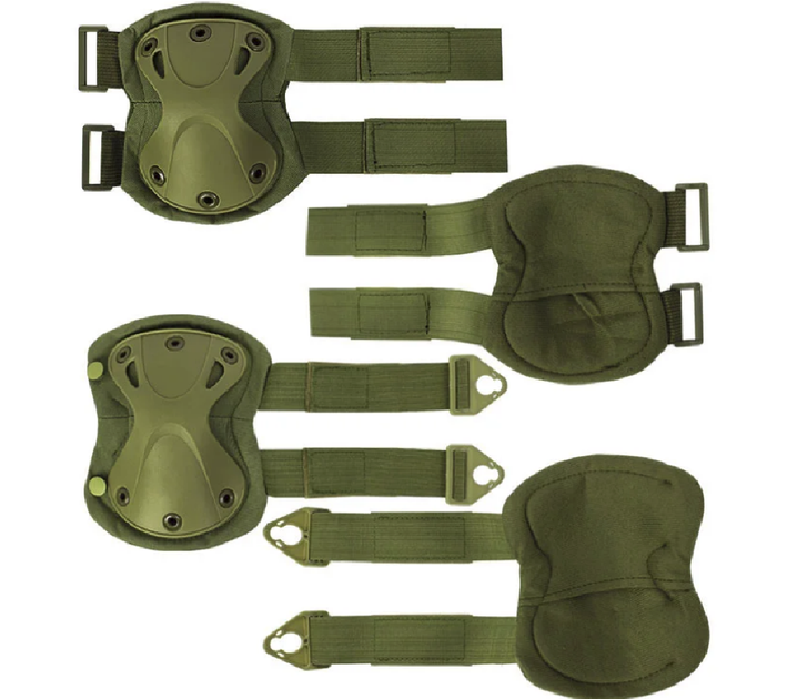 Комплект Тактический Наколенников и Налокотников Защитный F001 Oxford Green - изображение 1