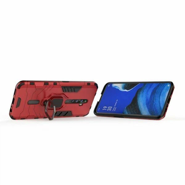 Чохол Ring case для Oppo Reno 2Z броньований бампер з кільцем червоний - зображення 5