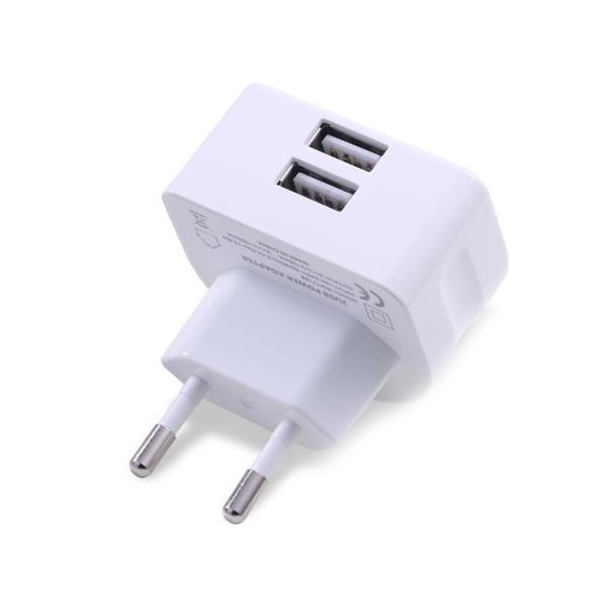 Мережевий зарядний пристрій Remax RP-U215i 2.4A 2 USB плюс кабель Lightning 220V EU білий - Фото 3 Мережевий зарядний пристрій Remax RP-U215i 2.4A 2 USB плюс кабель Lightning 220V EU білий - зображення 3