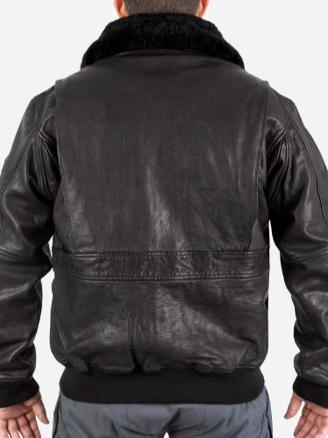 Куртка лётная кожанная MIL-TEC Sturm Flight Jacket Top Gun Leather with Fur Collar 10470002 2XL Black (2000980537303) - изображение 2