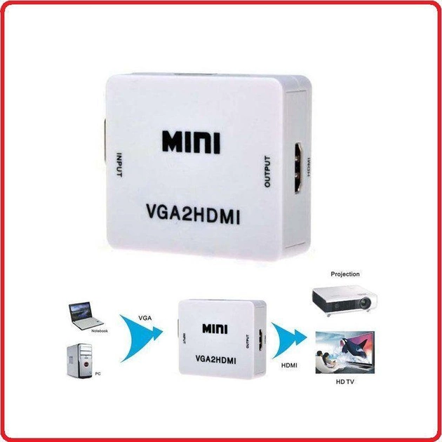 Конвертер видео VGA to HDMI VGA + aux на HDMI, 1080p преобразователь - изображение 2