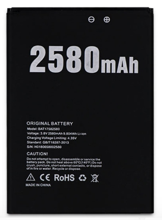 Аккумулятор Doogee X20 / X20L / BAT17582580 2580 mAh Original PRC - Фото 3 Аккумулятор Doogee X20 / X20L / BAT17582580 2580 mAh Original PRC - изображение 3