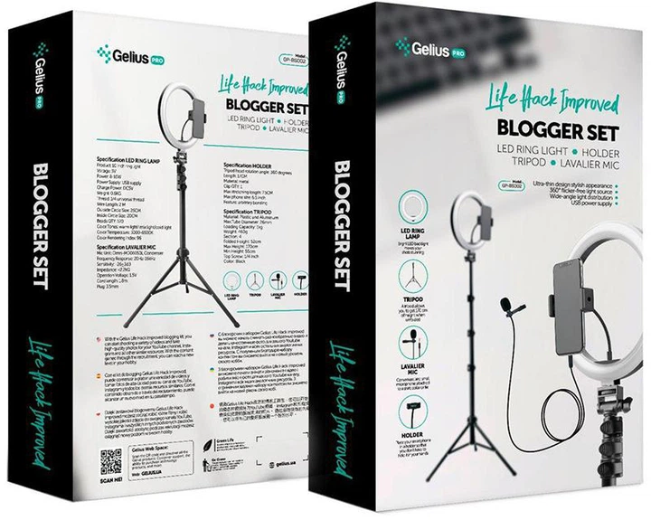 Комплект блогера Gelius Pro Blogger Set Life Hack Improved GP-BS002 (2099900795794) - Фото 10 Комплект блогера Gelius Pro Blogger Set Life Hack Improved GP-BS002 (2099900795794) - изображение 10