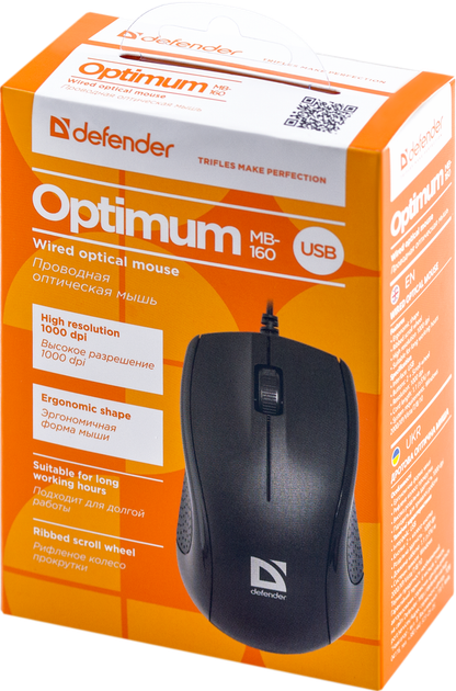 Миша Defender Optimum MB-160 USB Black (52160) (6315281) - изображение 4